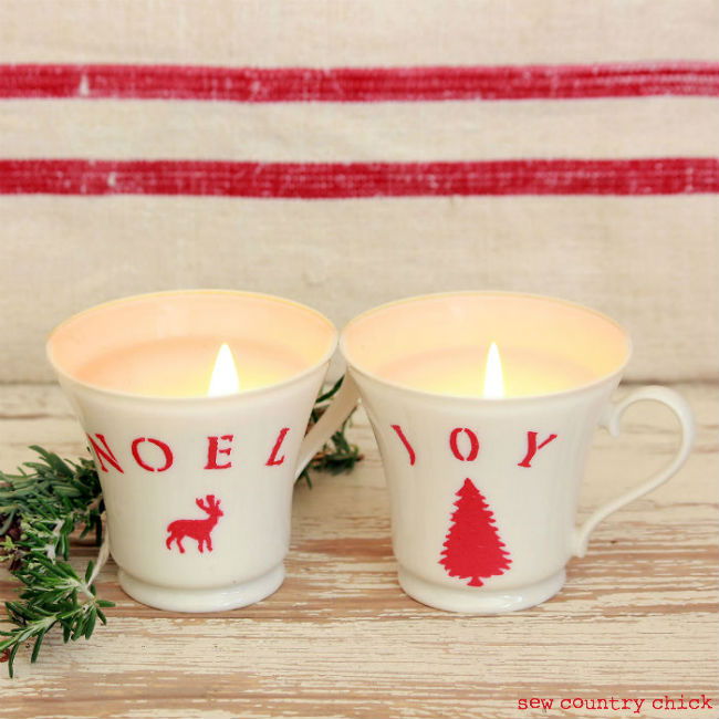 40+ Creative DIY Holiday Candles Projects --> Easy Christmas Teacup Candles