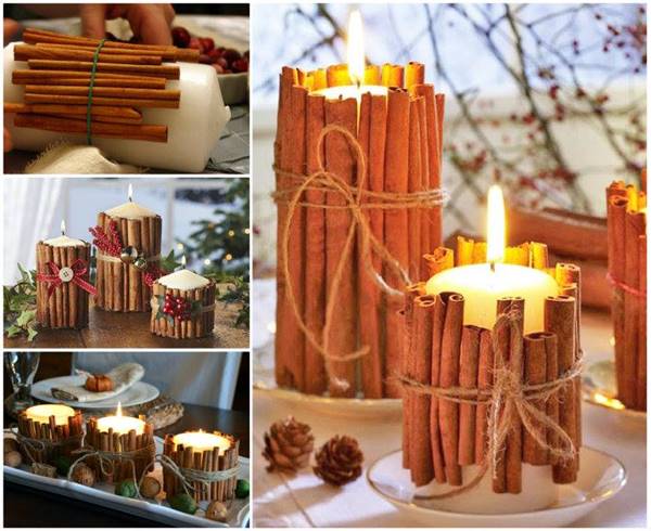 40+ Creative DIY Holiday Candles Projects --> Cinnamon Stick Candles
