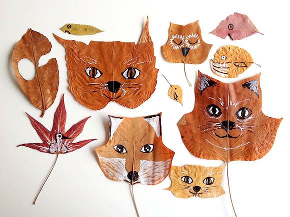 40+ Creative DIY Craft Projects with Fall Leaves --> DIY Fall Leaf Animals