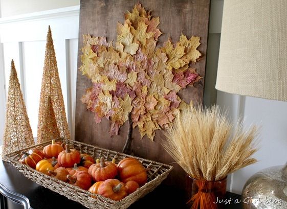 40+ Creative DIY Craft Projects with Fall Leaves --> DIY Giant Leaf Art