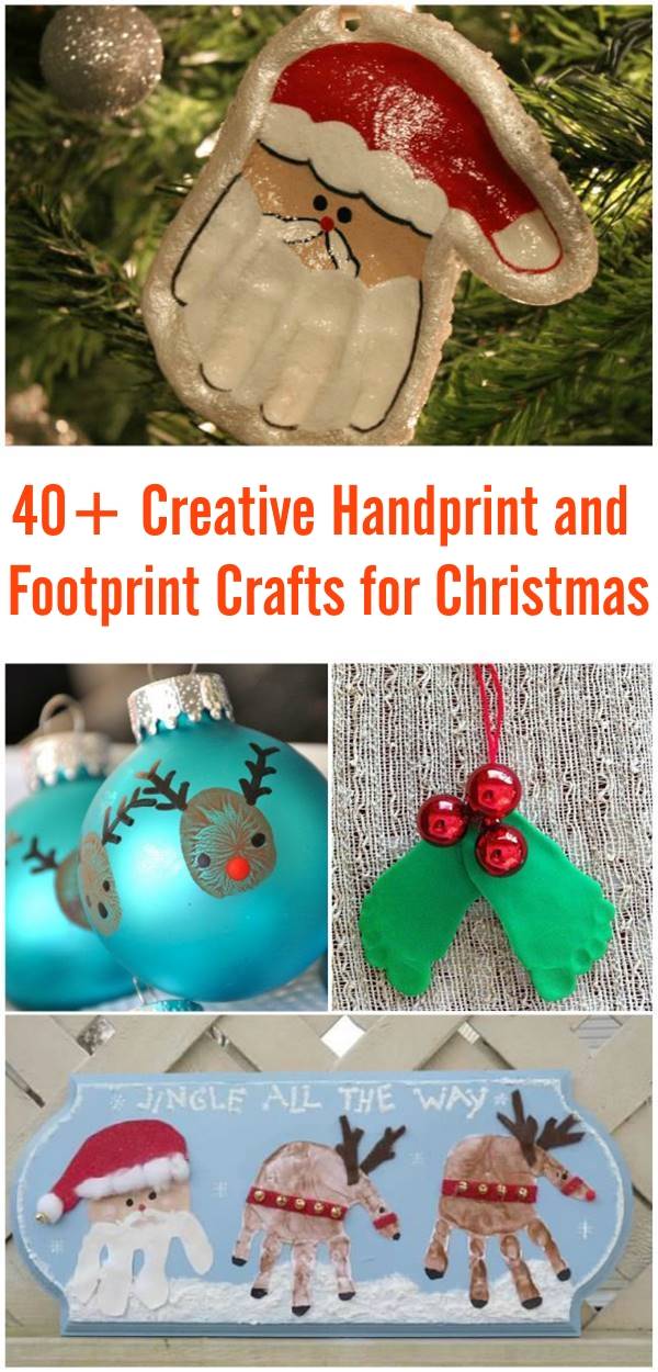 Download 40 Creative Handprint And Footprint Crafts For Christmas PSD Mockup Templates