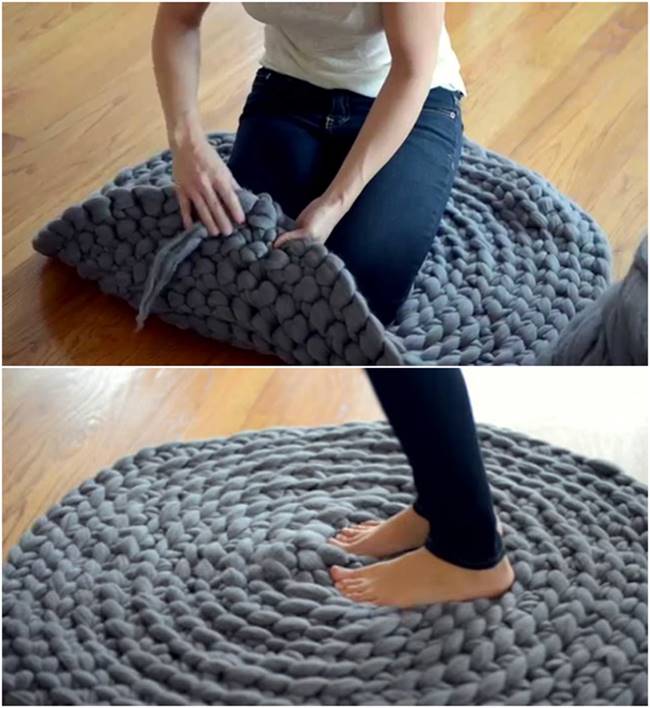 Creative Ideas - DIY Giant Crochet Rug Without Using A Crochet Hook