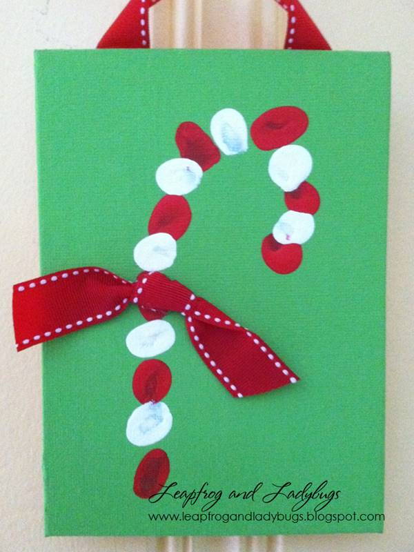 40+ Creative Handprint and Footprint Crafts for Christmas --> Candy Cane Craft