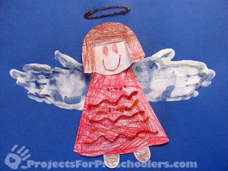 40+ Creative Handprint and Footprint Crafts for Christmas --> Handprint Angel Art