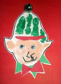 40+ Creative Handprint and Footprint Crafts for Christmas --> Christmas Elf Handprint Craft