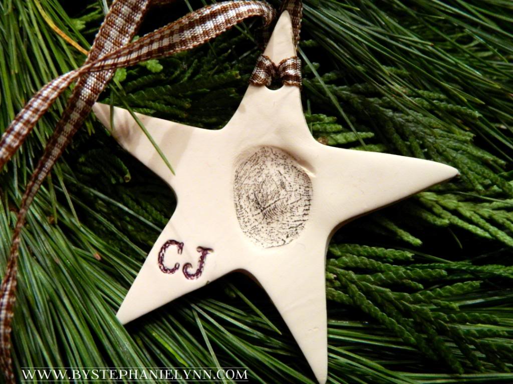 40+ Creative Handprint and Footprint Crafts for Christmas --> Thumbprint Clay Ornaments