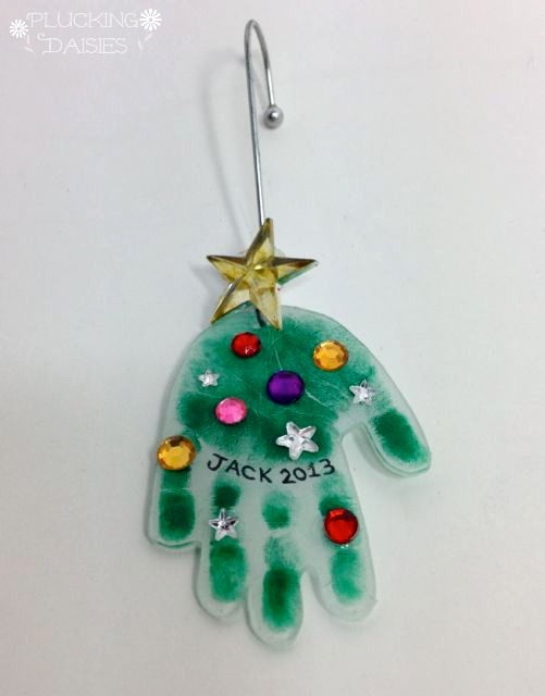 40+ Creative Handprint and Footprint Crafts for Christmas --> Holiday Handprint Charms