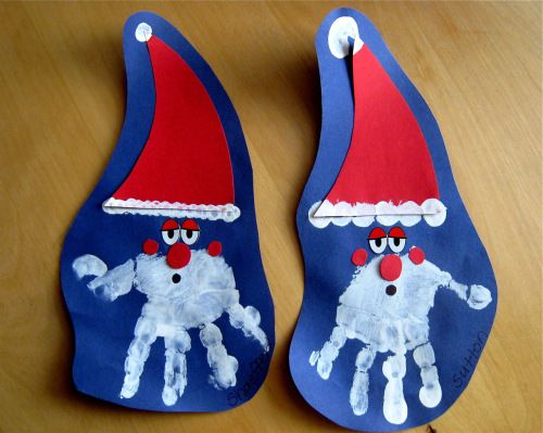 40+ Creative Handprint and Footprint Crafts for Christmas --> Handprint Santa