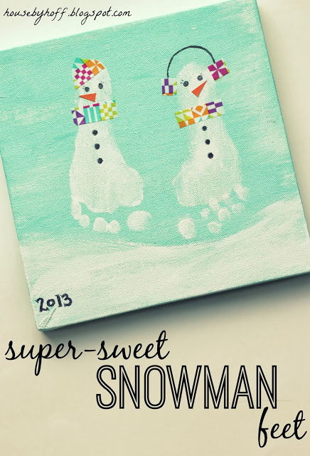 40+ Creative Handprint and Footprint Crafts for Christmas --> Super-sweet Snowman Feet