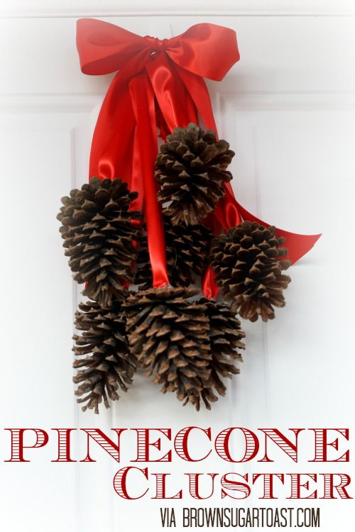 40+ Creative Pinecone Crafts for Your Holiday Decorations --> Pottery Barn Inspired Pinecone Cluster