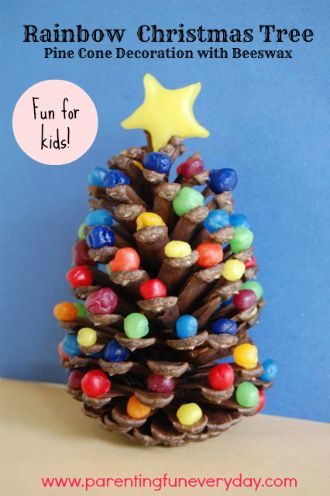 40+ Creative Pinecone Crafts for Your Holiday Decorations --> Beewax Pinecone Christmas Trees