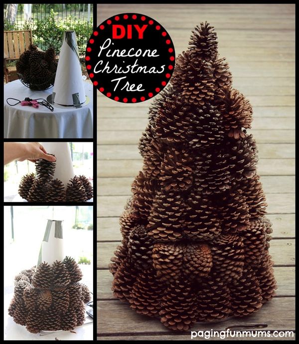 40+ Creative Pinecone Crafts for Your Holiday Decorations --> Pinecone Tree Centerpiece