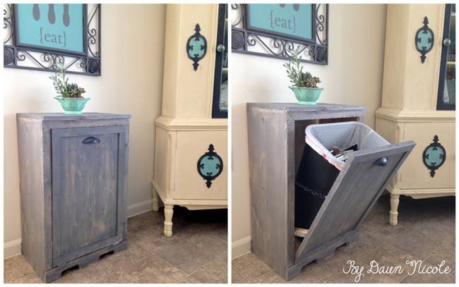 Creative Ideas - DIY Wood Tilt-Out Trash Can Cabinet