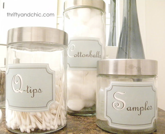 40+ Brilliant DIY Storage and Organization Hacks for Small Bathrooms --> Print bathroom container labels to organize cotton balls and other essentials