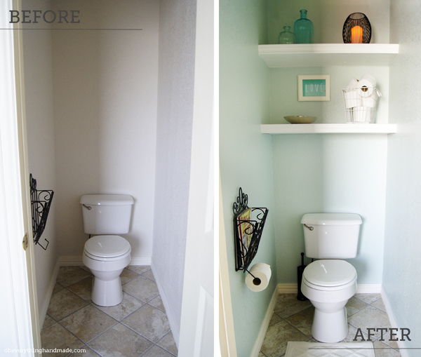 40+ Brilliant DIY Storage and Organization Hacks for Small Bathrooms --> Install floating shelves to use the space above the toilet