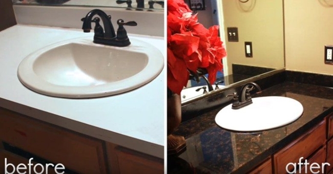 Creative Ideas - How To Refinish Laminate Counter And Make It Look Like Granite