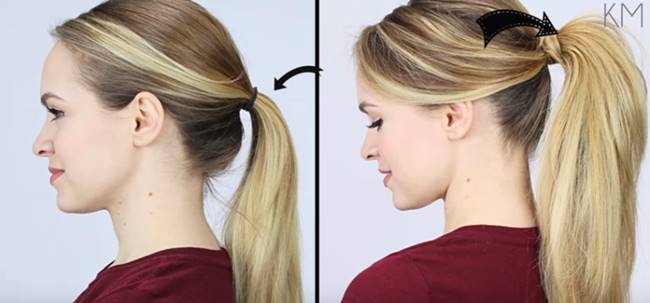 Creative Ideas - 5 Minute Beauty Hack To Give Extra Volume To Your Ponytail  - i Creative Ideas