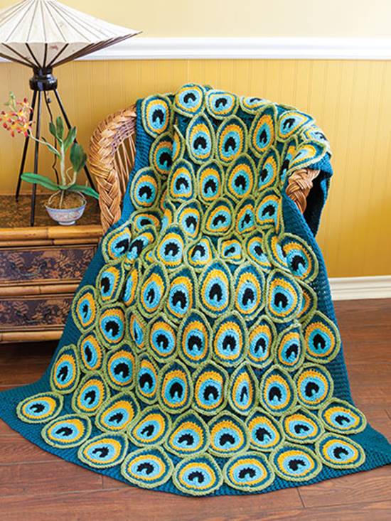 Creative Ideas - DIY Pretty Crochet Peacock Blanket