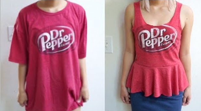 Creative Ideas - How To Repurpose An Extra Large T-shirt Into A Peplum Top