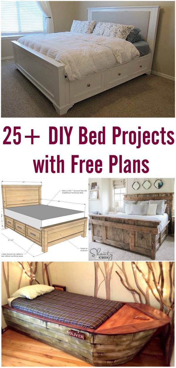 25+ Creative DIY Bed Projects with Free Plans