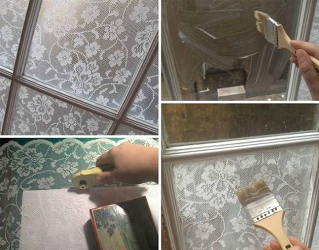 Creative Ideas - DIY Lace Window Treatment With Cornflour