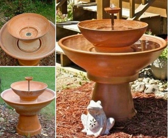 40+ Creative DIY Water Features For Your Garden --> DIY Terra Cotta Fountain