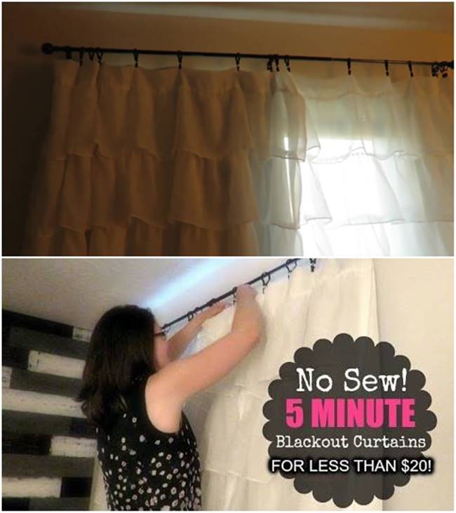 Make Your Own No-Sew Blackout Curtains