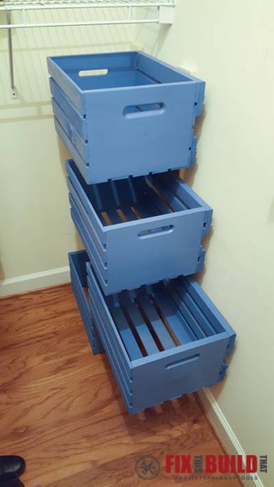 Creative Ideas - DIY Pull-Out Wood Crate Storage To Organize Your Closet