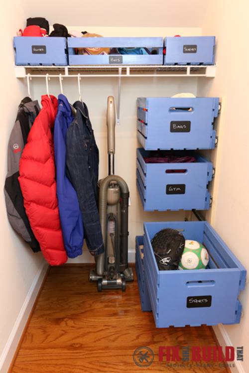 Creative Ideas - DIY Pull-Out Wood Crate Storage To Organize Your Closet