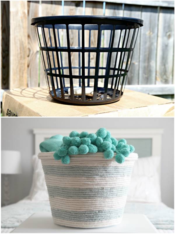 Creative Ideas DIY Rope Basket From A Dollar Store