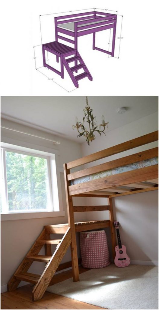 Creative Ideas - DIY Camp Loft Bed with Stairs - i Creative Ideas