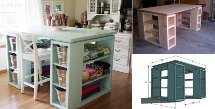 25+ Creative DIY Projects to Make a Craft Table -- DIY Modern Craft Table
