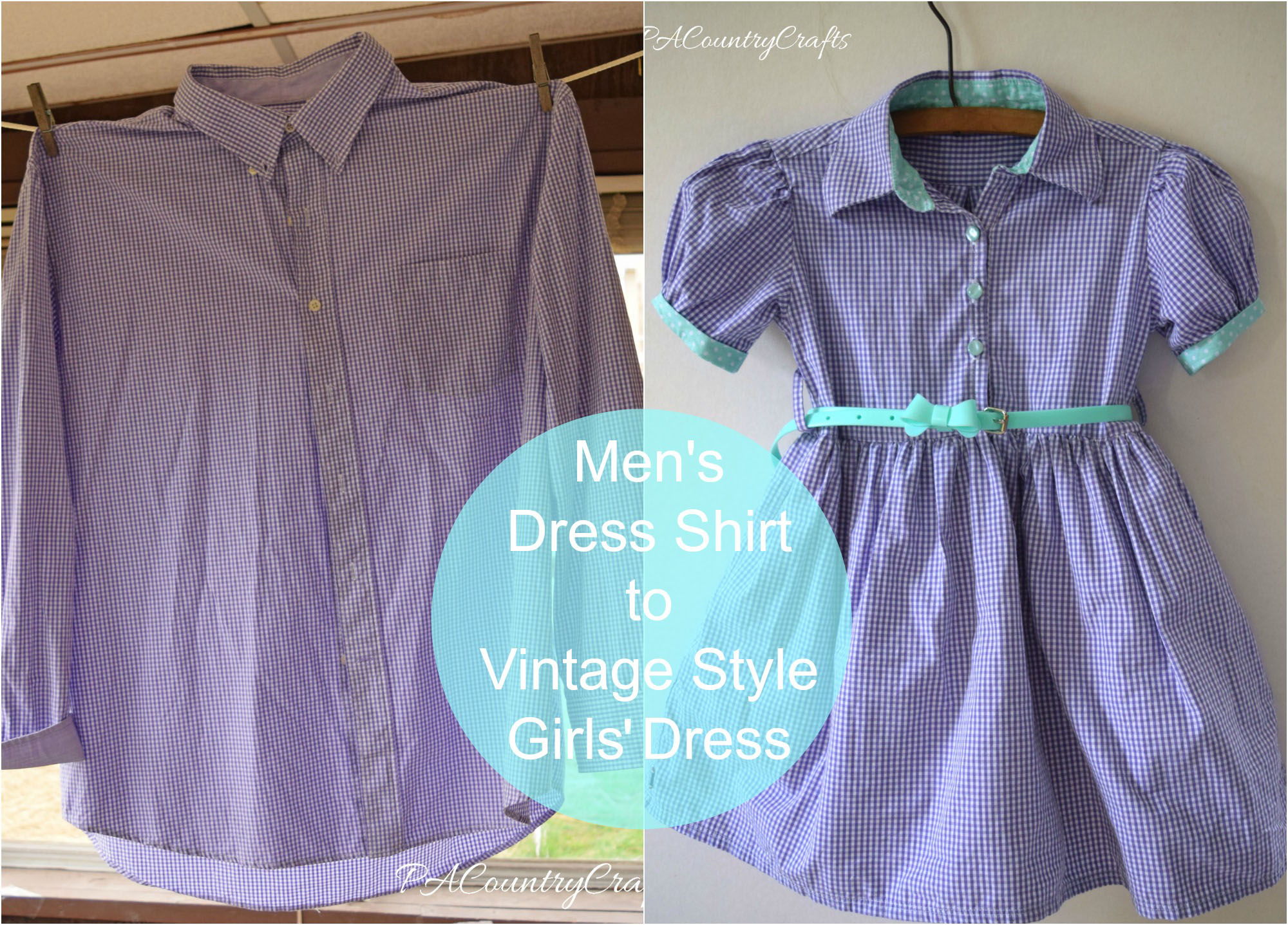 15+ Creative Ways To Repurpose Men's Shirt Into Little Girl's Dress -- Men's Dress Shirt to Girls' Vintage Style Dress