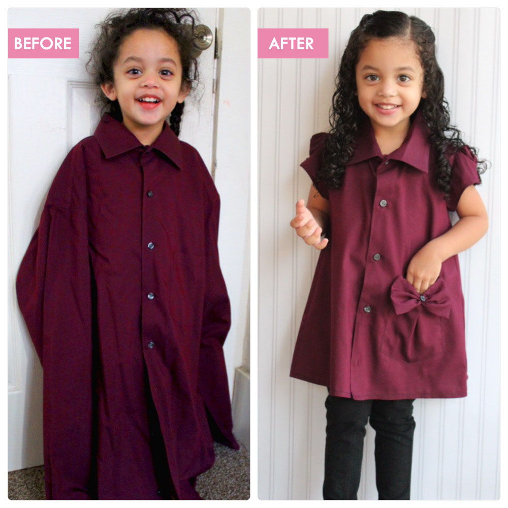 15+ Creative Ways To Repurpose Men's Shirt Into Little Girl's Dress -- From Daddy’s Work Shirt to Toddler Tunic