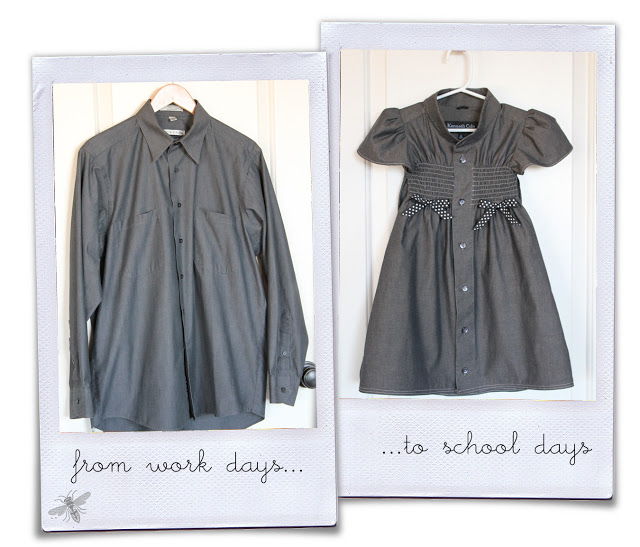 15+ Creative Ways To Repurpose Men's Shirt Into Little Girl's Dress -- His Work Shirt To Her School Dress