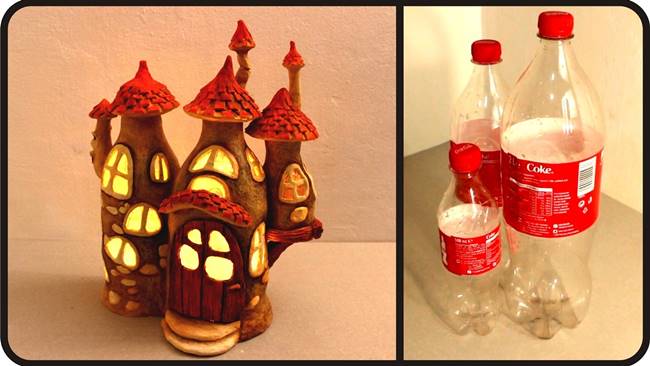 Creative Ideas - DIY Adorable Fairy House Lamps from Plastic Bottles