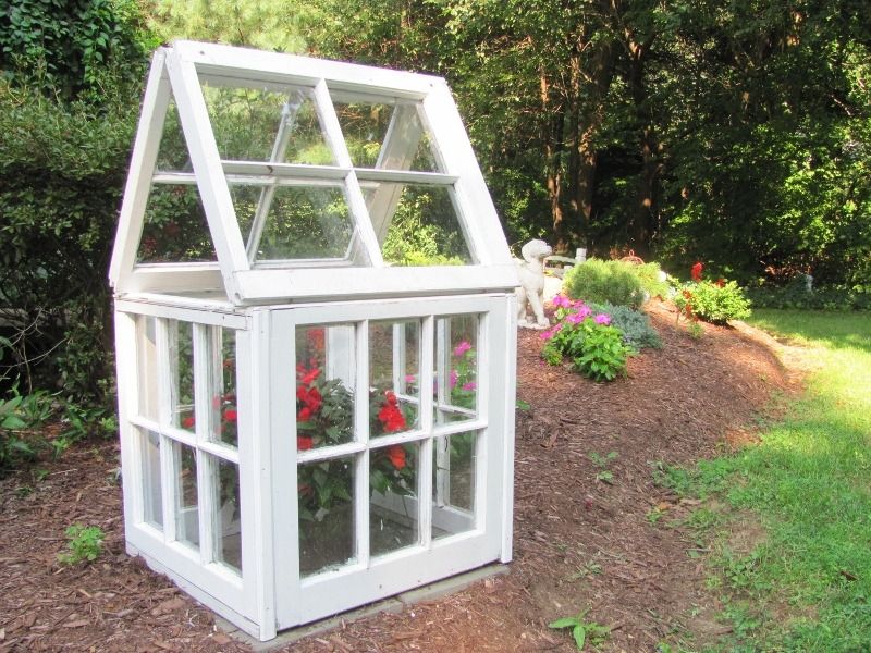 Small Greenhouse Made From Old Windows