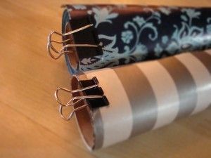 Use binder clip as wrapping paper clip