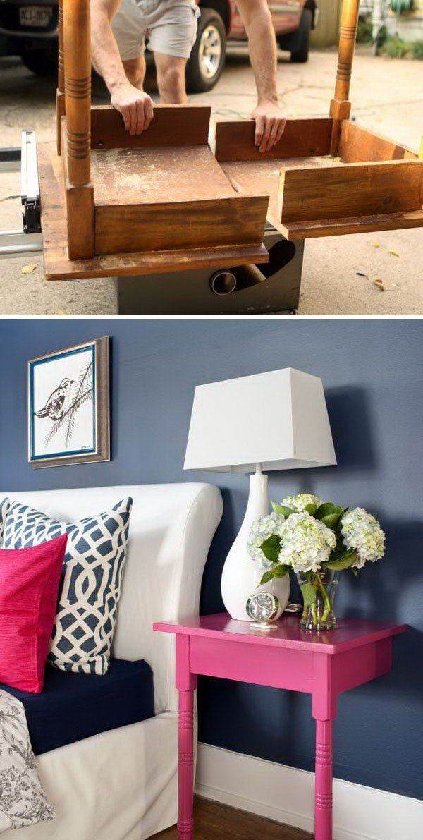 Turn an Unused Table into a Pair of Stylish and Useful Nightstands