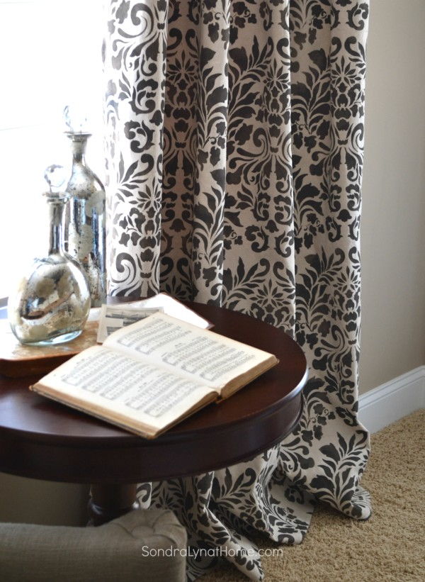 DIY Stencil Drop Cloth Curtains