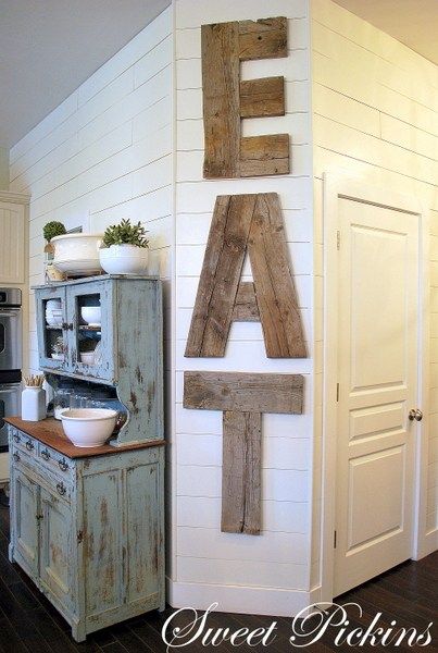 DIY EAT Letters from Reclaimed Lumber