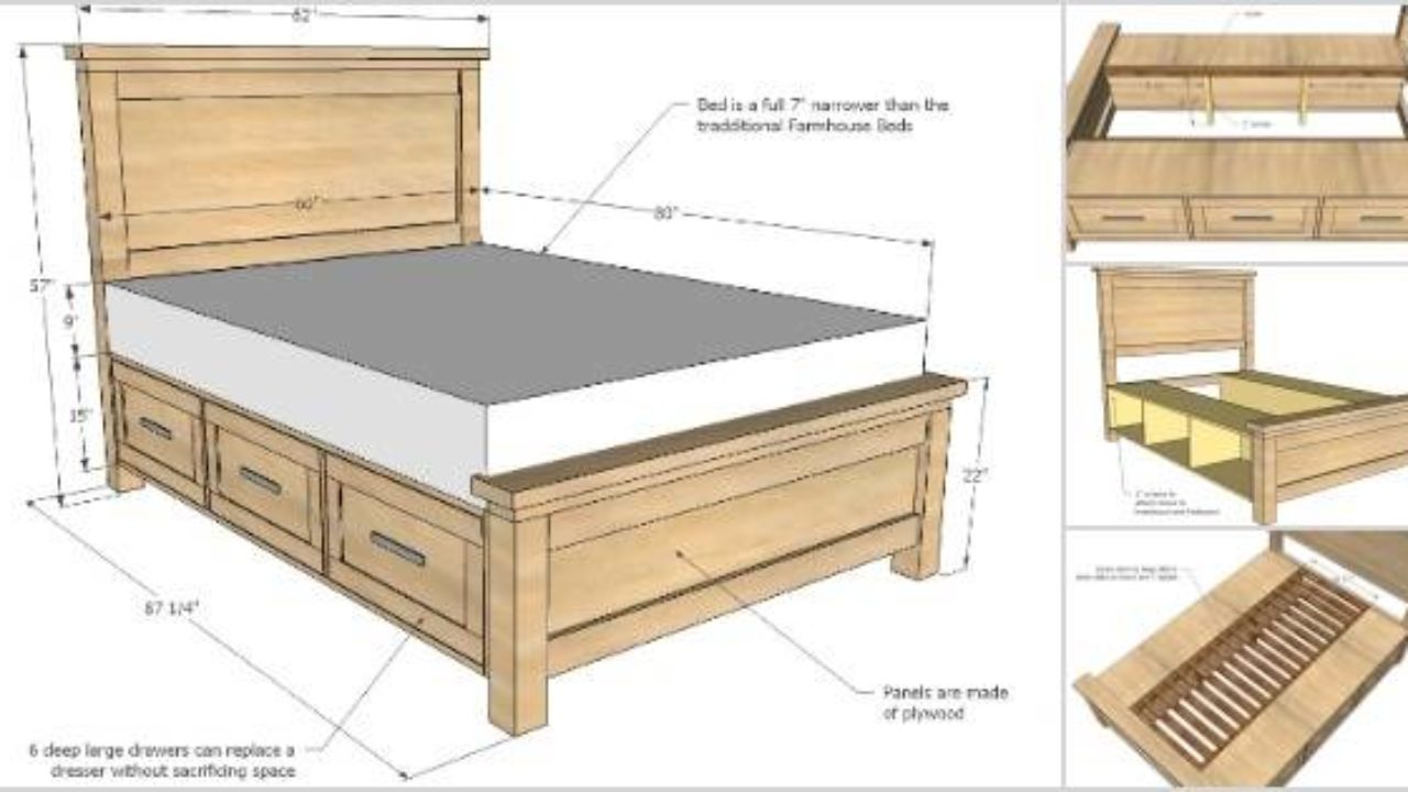 Wooden Bed Frame Diy Plans / It can add wonderful appeal to your room ...