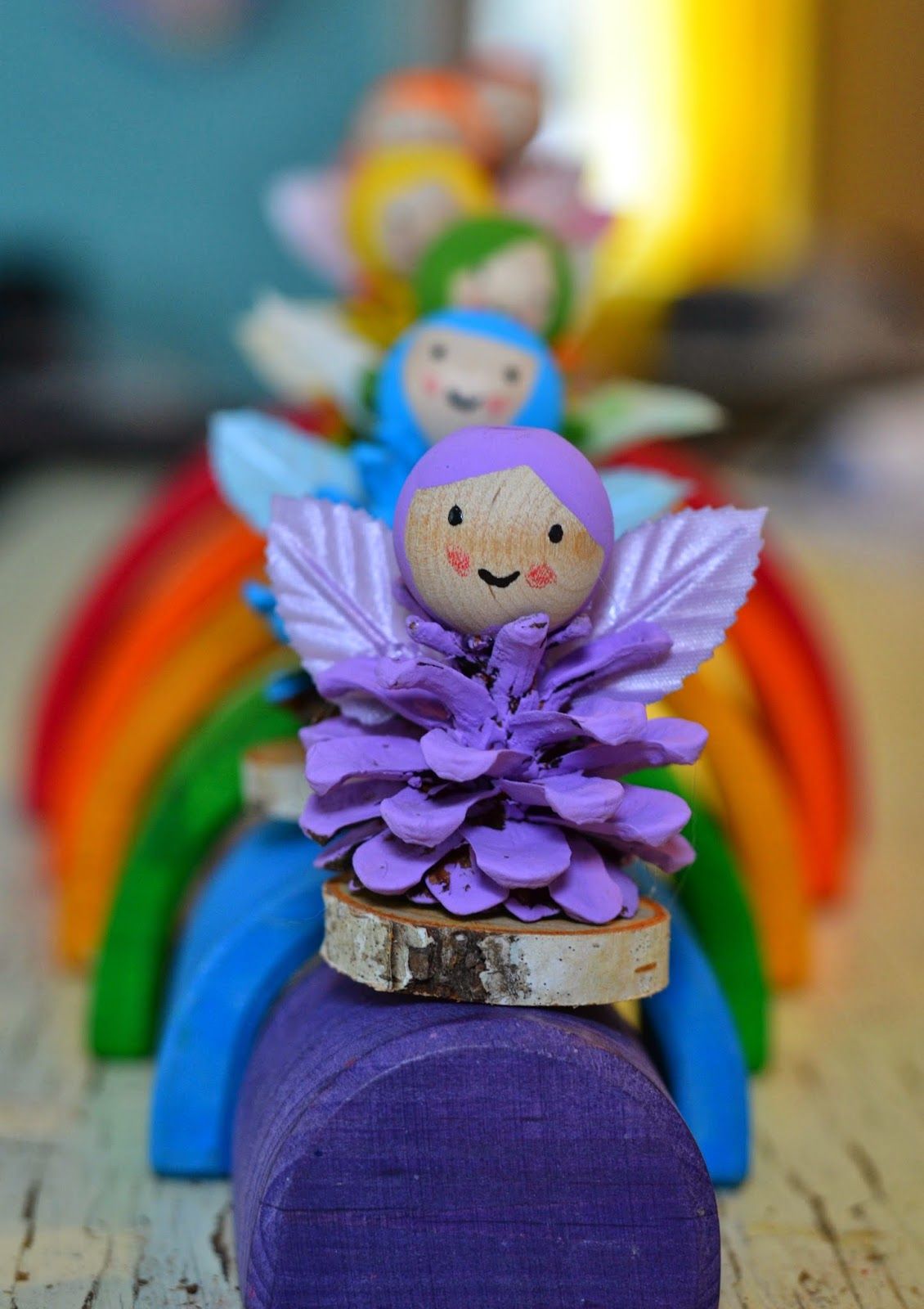 Pinecone Rainbow Fairies