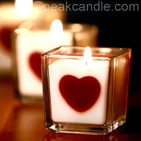 DIY Heart Embed Candles