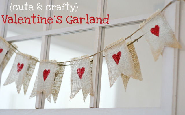 DIY Cute and Crafty Burlap Valentine’s Garland