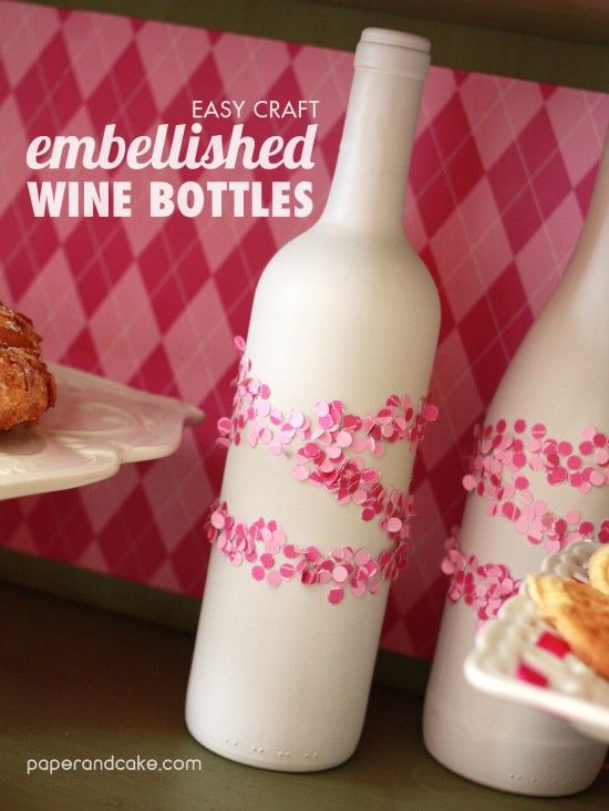 Sweet Heart Embellished Wine Bottles